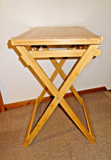 Bambus-Klapptisch mit Schneidebrett 60 x 40x 79 cm, mit abnehmbarem Tablett, neu