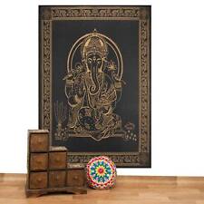 Wandteppich Tagesdecke Wandbehang Deko Tuch Indien Ganesha Gold Goa Bohemian XL