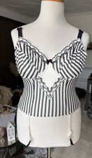 Corsage Korsage BH mit Stumpfhaltern 90C schwarz weiß Ulla Popken NEU