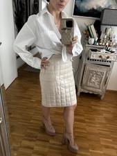 Echte Leder Rock Bleistiftrock Beige Gr 34 sehr stylish Lederrock Nappaleder 