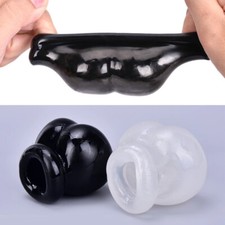 Männe Hodensack Hoden Squeeze Penisring Rings Cage Soft Stretcher Enhancer DE