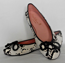 Pretty Ballerinas 37, stylische SNAKE-Ballerinas, soft: Creme/Grau/Schwarz, TOP!