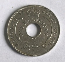 British West Africa - One Halfpenny - 1947 - Ku-Ni - 25 mm -