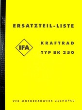 Ersatzteilliste IFA MZ BK 350