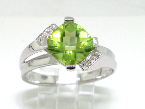 Peridot ring 585 weißgold - 585,