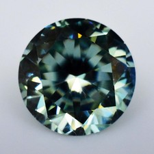 2,35 ct bläulich-grüner lebendiger 9 mm runder Moissanit facettierter loser...