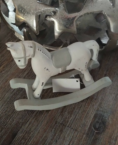 Schaukelpferd nostalgie grau - schaukelpferd,