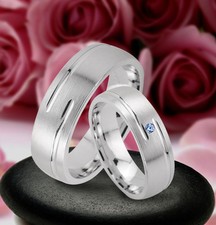 Trauringe  Eheringe Verlobungsringe mit echten Blautopas , Silber 925 , J66-1B