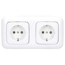 Busch Jaeger Set 2x SCHUKO Steckdose Safety+ mit Rahmen Alpinweiß Reflex SI