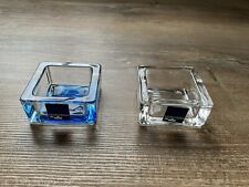 LEONARDO Teelichthalter Teelicht 2 Stk. Glas Blau Quadratisch Deko NEU