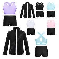 Kinder Mädchen Outfits Trikot Sport Set Training Trainingsanzug V-Front Jacket