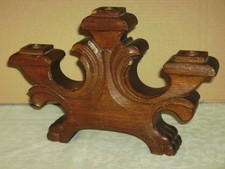 Alter Holz Kerzenhalter Kandelaber für 3 Kerzen, Eiche rustikal