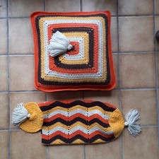 Deko Kissenbezug Sofakissenbezug Couchkissen gehäkelt Handarbeit UNIKAT Vintage