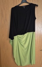 Kleid Asymmetrisch Schwarz Grün Knielang Business Abendkleid Größe 36 Apart