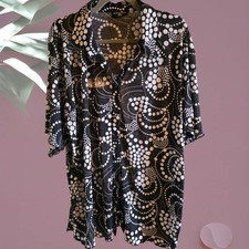 Bluse Tunika Gr. 52/54 von Queen Size Lagenlook Kofferstück halbtransparent