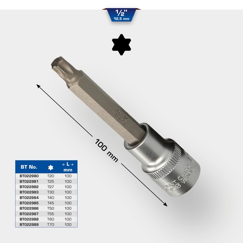Torx bit stecknuss - 1/2", torx-bit-stecknuss,