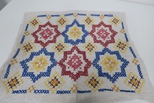 Landhaus-Sofakissen - Bezug- Handbesticktes Leinen - Kreuzstich 50 x 40 cm, **5*