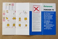 Safety Card - Avianova (ITALIEN) - FOKKER 70 (10/1995) +++ SELTEN / rare !!!!