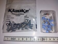 (171) ca. 50 Klauke Aderendhülsen, 0,75mm², grau, Art.Nr. 470/8 u. 20 blaue