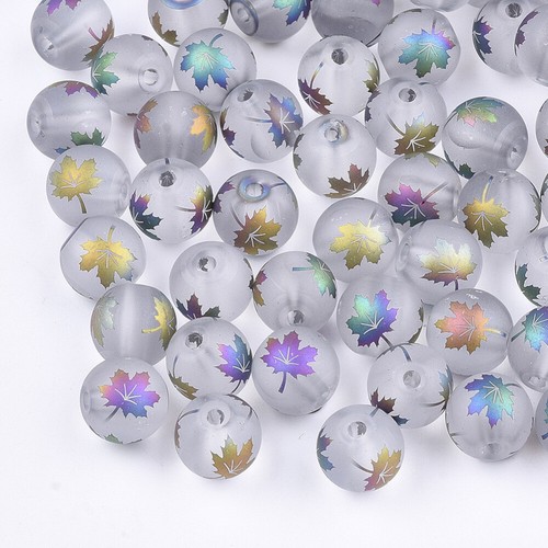 Glas perlen ahornblatt herbst - glas,