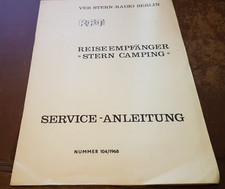 VEB Stern Radio Berlin - Service-Anleitung Reiseempfänger STERN CAMPING