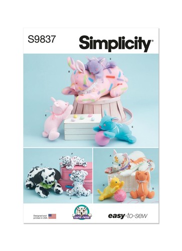Simplicity 9837 plüsch - 9837, tiere