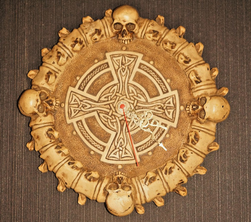 Skelett wanduhr totenkopf - skelett,