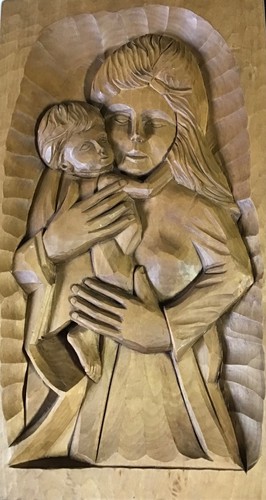 Relief madonna mit kind - mit,