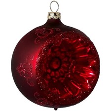 Reflexkugel stierblut rot matt Ø8cm Schatzhauser Thüringer Glas und Weihnachtssc