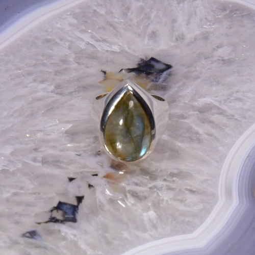 Labradorit ring 925er silber - labradorit, ring,