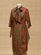 Vintage Kleid Paisley Blumen 60ties Schleifenbänder flower power Gr. 42 / 44 ?