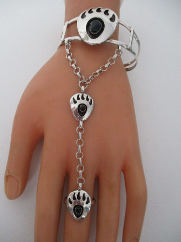 Onyx armreif ring 925 silber - armreif,