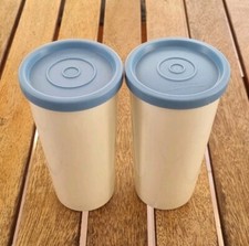 Tupperware Joghurtbecher Trinkbecher Weiß/Blau