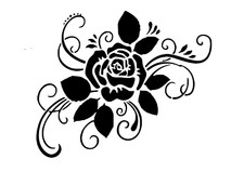 Schablone rose16 auf a4 - ",