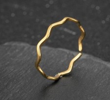 Edelstahl Ring Gewellt Modern