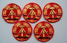 5 X DDR Wappen Coat of arms Aufnäher gestickt f.  Sportbekleidung etc. original 