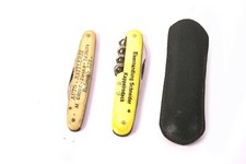 2 Vintage Taschenmesser Lux + Gebr. Berns Otter Solingen mit Werbeaufdruck