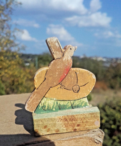 Schwalben vogelnest holz figur - schwalben,