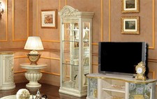 Vitrine Wohnzimmerschrank Leonardo Barockstil Hochglanz Italienische Stilmöbel