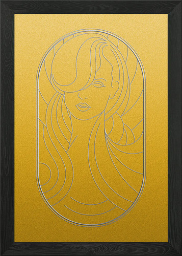 Mädchen art deco - 09, gerahmtes