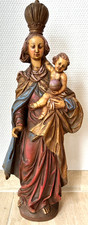 Madonna  Holzmadonna Holzfigur Figur geschnitzt  bemalt 60 Skulptur Wandrelief
