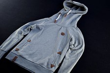 Naketano Pullover Sweat Shirt Sweater Kapuze Hoodie Lang Long Grau Grey Frauen M