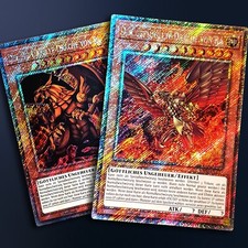 Geflügelter Drache von Ra - Artwork Set Neu! Platinum Secret Rare Yugioh Deutsch