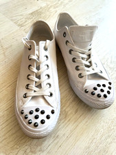 CONVERSE--CHUCKS--LEDER--WEIß--MIT NIETEN--GR.41,5---