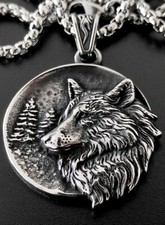 Wolf Kopf Wald Anhänger