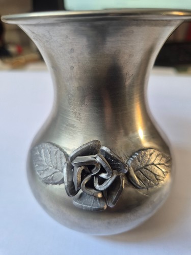 Zinn vase blumendekor - zinn,
