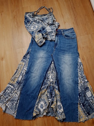 Jeansrock lang mit - ,