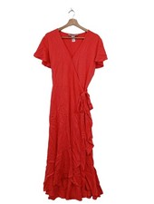 ASHLEY BROOKE Wickelkleid Damen Kleid Gr. DE 44 rot Casual-Look