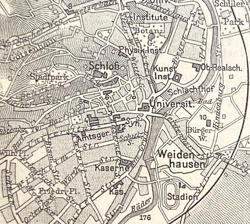 Alte lithographie marburg - alte,