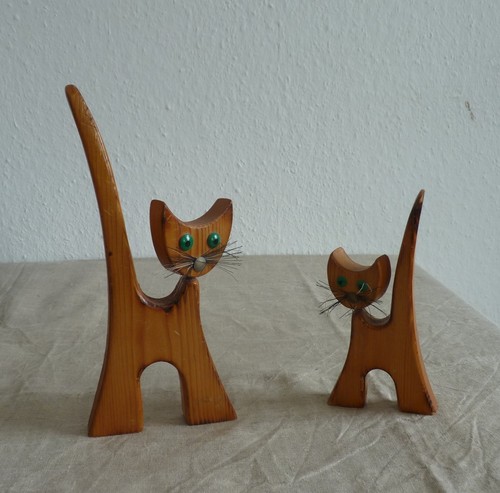 Ddr holz katzen 70er - ,